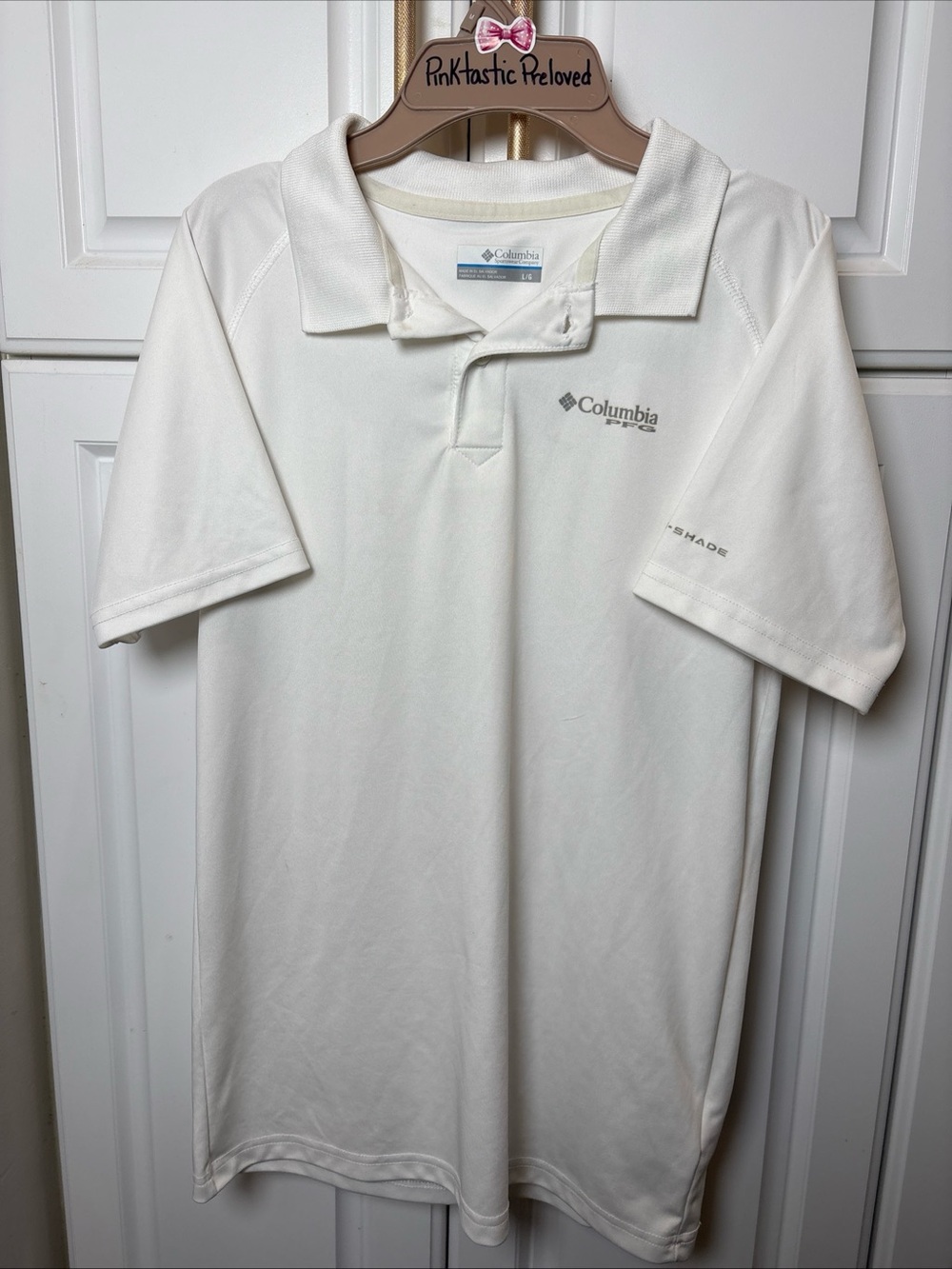 Columbia White Short Sleeve Polo for Kids